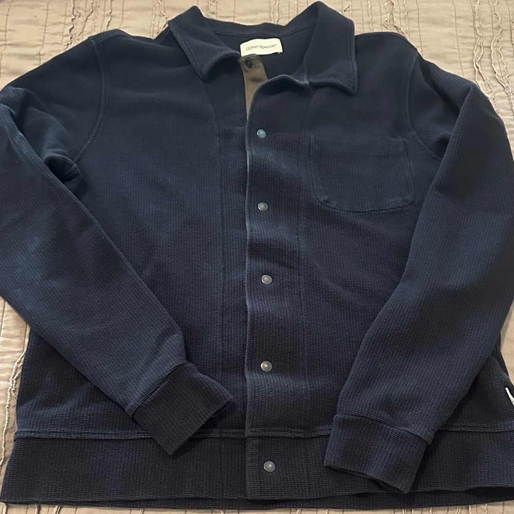 Oliver Spencer Navy Blue Men's Sweater Medium
